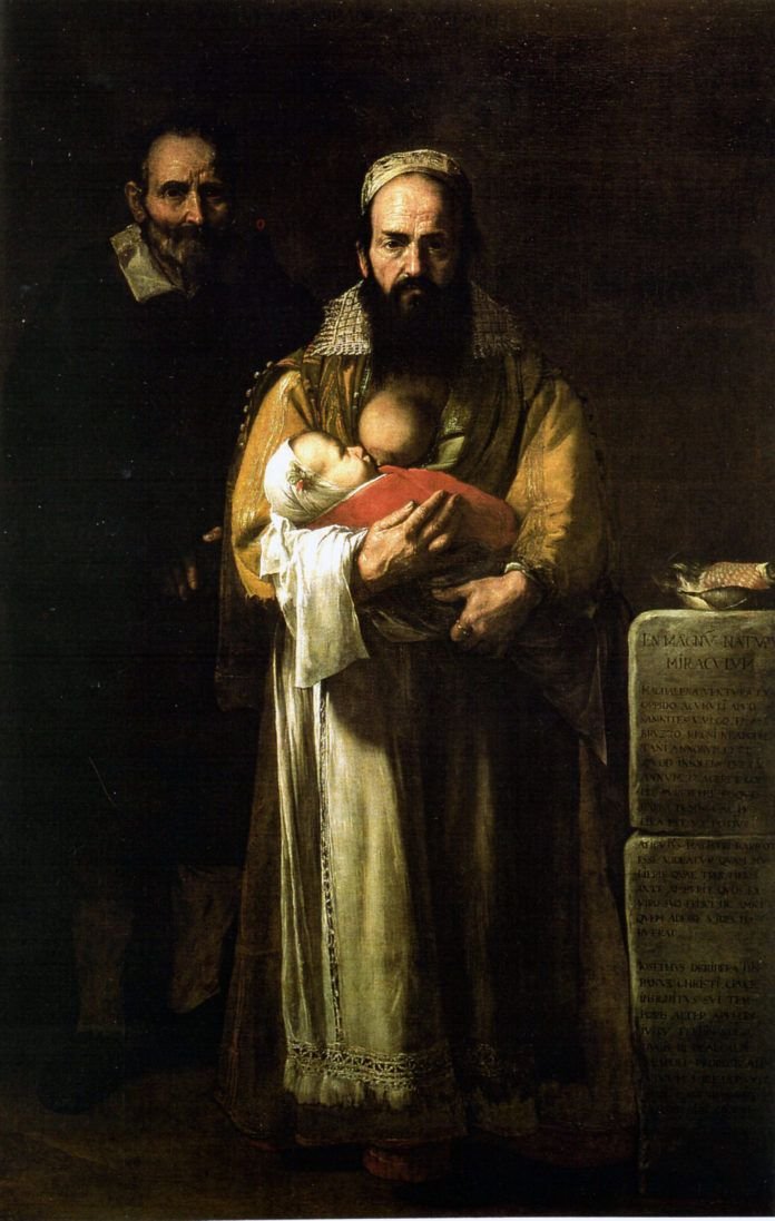 "Magdalena Ventura con su marido", por José de Ribera, 1631, Hospital de Tavera, Toledo.