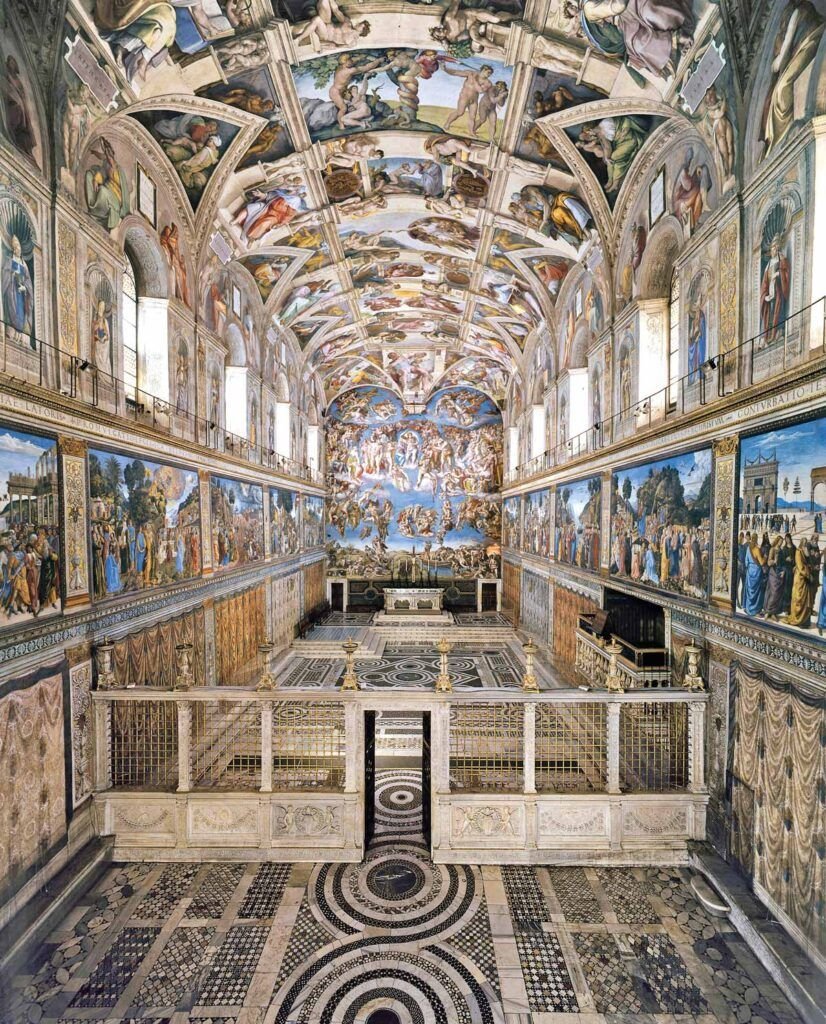 La Capilla Sixtina fue pintada por Miguel Ángel en plena Contrarreforma. Su finalidad era reforzar la idea de la supremacía de los papas, el primado de Pedro. 