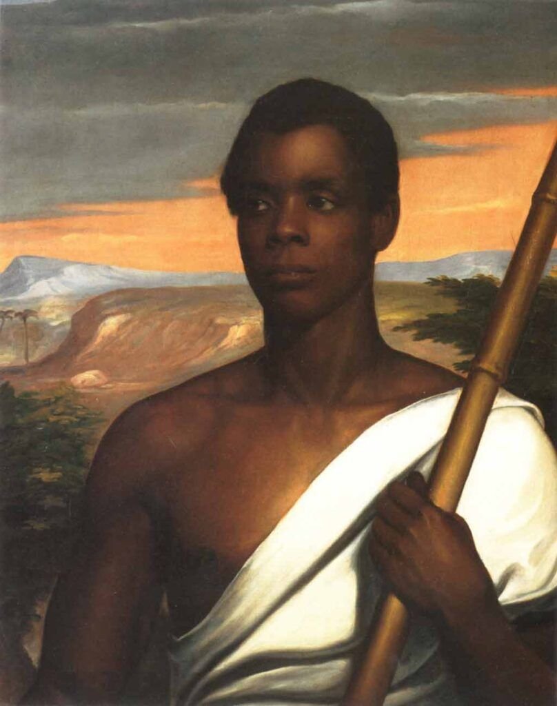 Retrato de Joseph Cinqué, líder de la revuelta de esclavos en la goleta "Amistad" en julio de 1839.