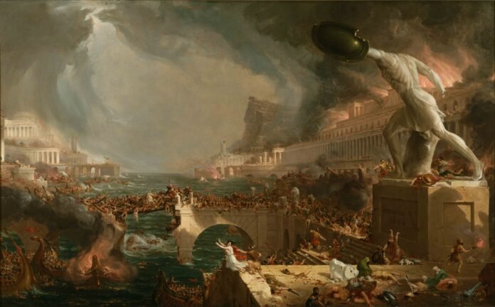 "The course of Empire. Destruction" (detalle), Thomas Cole, 1836, New York Historical Society.