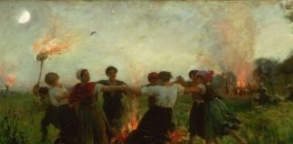 Fiesta de San Juan, en una escena pintada por Jules Breton en 1875.