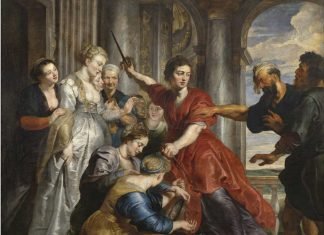 Aquiles descubierto por Ulises y Diómedes, pintado por Rubens, 1617 - 1618.