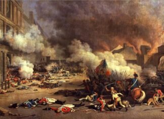 El robo de las joyas se produjo tras la toma de las Tullerías el 10 de agosto de 1792, por Jean Duplessis-Bertaux, pintado en 1793 (Museo del castillo de Versalles).
