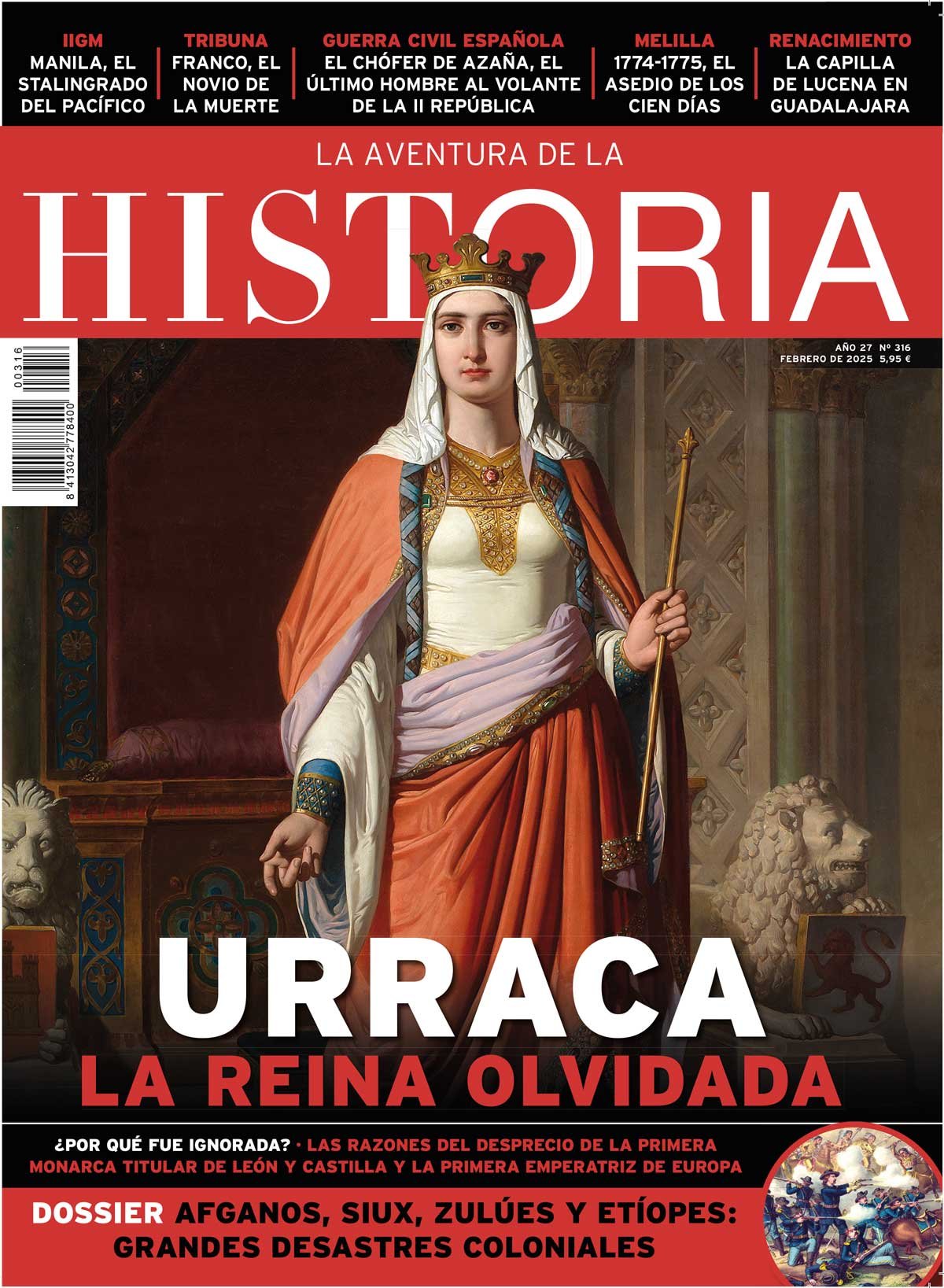 Portada del número 316 de la revista de historia "La Aventura de la Historia", ilustrada con un retrato de la reina Urraca I.